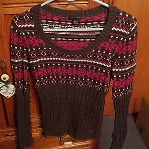 Tommy Hilfiger dark gray and pink sweater